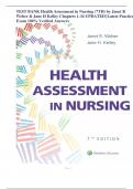 TEST BANK Health Assessment in Nursing &lpar;7TH&rpar; by Janet R Weber & Jane H Kelley Chapters 1-34 UPDATED&vert; Latest Practice Exam 100&percnt; Veri&filig;ed Answers