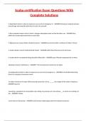 Scuba certification Exam Questions With Complete Solutions