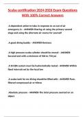 Scuba certification 2024-2026 Exam Questions With 100&percnt; Correct Answers