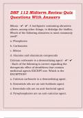 DHF&vert; 112 Midterm Review Quiz Questions With Answers&vert;34 Pages