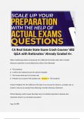 CA Real Estate State Exam Crash Course&sol; 682 Q&A with Rationales&sol; Already Graded A&plus;&period;  