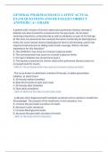 GENERAL PHARMACOLOGY LATEST ACTUAL EXAM QUESTIONS AND DETAILED CORRECT ANSWERS &vert; A&plus; GRADE