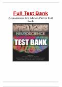Neuroscience 6th Edition by Dale Purves &comma;  George J&period; Augustine  and David Fitzpatrick ISBN 9781605353807 All chapters Verified Latest Edition  