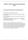 HESI Prep - Health Assessment Practice Questions 2024