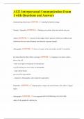 A122 Interpersonal Communication Exam 1 with Questions and Answers