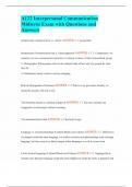 A122 Interpersonal Communication Midterm Exam with Questions and Answers