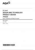 AQA A-level DESIGN AND TECHNOLOGY&colon; PRODUCT DESIGN Paper 2 JUNE 2024 MARK SCHEME&colon; Designing and Making Principles