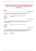 NURS-6501N-58 Advanced Pathophysiology 2020  Week 11 Final Exam With 100&percnt; Verified Correct Answers