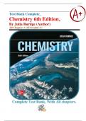 Test Bank Complete&lowbar; Chemistry 6th Edition&comma; By Julia Burdge &lpar;Author&rpar; All Chapters 1-25&vert; with All correct Answers&vert; Graded A&plus;