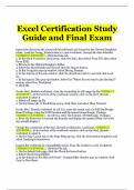Excel Certification Study Guide and Final Exam