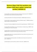 Business Major Field Test questions and  answers 2024 latest update &lpar; tested and  verified &rpar; GRADED A&plus;