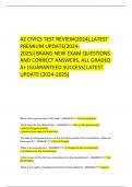 AZ CIVICS TEST REVIEW&lpar;2024&rpar;&comma;LATEST PREMIUM UPDATE&lpar;2024-2025&rpar;&vert;BRAND NEW EXAM QUESTIONS AND CORRECT ANSWERS&comma; ALL GRADED A&plus;&vert;GUARANTEED SUCCESS&vert;LATEST UPDATE &lpar;2024-2025&rpar;