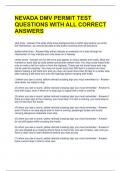 NEVADA DMV PERMIT TEST QUESTIONS WITH ALL CORRECT ANSWERS 