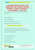 CNS GERONTOLOGY QUIZ 25 QS QUESTIONS AND CORRECT DETAILED  ANSWERS &vert;ALREADY GRADED A&plus;  LATEST UPDATE &vert; 2024-2025