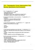 TCI - Therapeutic Crisis Intervention Test Review Questions And Answers