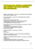 TCI Training Test EXAM ALL QUESTIONS AND CORRECT DETAILED ANSWERS WITH RATIONALES&period;