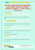 NUCLEAR MEDICINE REVIEW QUESTIONS  AND CORRECT DETAILED ANSWERS &vert;ALREADY GRADED A&plus; LATEST UPDATE &vert; 2024-2025