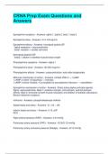 CRNA Prep Exam Questions and Answers