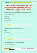 APHR CERTIFICATION QUESTIONS AND CORRECT DETAILED ANSWERS &vert;ALREADY GRADED A&plus; LATEST UPDATE &vert; 2024- 2025