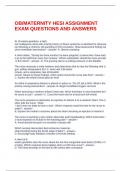 OB&sol;MATERNITY HESI ASSIGNMENT EXAM QUESTIONS AND ANSWERS