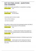 NAT 515 FINAL EXAM &ndash; QUESTIONS AND ANSWERS 