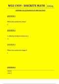 WGU C959 - Discrete Math QUESTIONS AND ANSWERS 2024