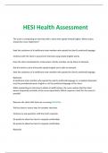 HESI Health Assessment EXAM
