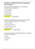 Prophecy LPN&sol;LVN A Exam Questions And Answers 