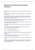 Bible Content Exam with Complete Solutions