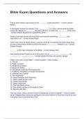 Bible Exam Questions and Answers