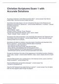 Christian Scriptures Exam 1 with Accurate Solutions
