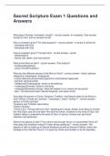 Sacred Scripture Exam 1 Questions and Answers