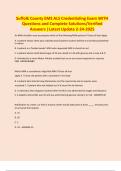 Suffolk County EMS ALS Credentialing Exam WITH Questions and Complete Solutions&sol;Verified Answers &vert;Latest Update 2-24-2025