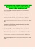 BUNDLE OF Suffolk County Food Managers Exams &vert;Questions Solved with 100&percnt; Correct Answers&vert; 
