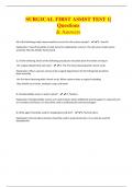 SURGICAL FIRST ASSIST TEST 1&vert; Questions & Answers