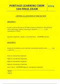  PORTAGE LEARNING CHEM 104 FINAL EXAM QUESTIONS AND ANSWERS 2024