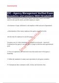 CIC - Agency Management Verified Exam Questions and answers 2024 &lpar;GradedA&plus;&rpar;