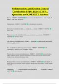 Sedimentation And Erosion Control  Certification UPDATED ACTUAL  Questions and CORRECT Answers