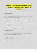 Florida Vet Med Laws and Rules Exam ACTUAL Questions and CORRECT Answers