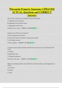 Wisconsin Property Insurance UPDATED  ACTUAL Questions and CORRECT Answers
