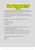 PACE Certification ASAP UPDATED  ACTUAL Questions and CORRECT Answers