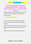 CLC 059 Questions & Verified  Answers 2024-2025 &vert; 100&percnt; Pass  Rate Guaranteed &vert; Latest Updated  Version