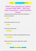CPESC Exam Questions & Verified  Answers 2024-2025 &vert; 100&percnt; Pass  Rate Guaranteed &vert; Latest Updated  Version