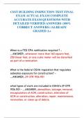 CSST BUILDING INSPECTION TEST FINAL  EXAM ACTUAL EXAM COMPLETE  ACCURATE EXAM QUESTIONS WITH  DETAILED VERIFIED ANSWERS &lpar;100&percnt;  CORRECT ANSWERS&rpar; &sol;ALREADY  GRADED A&plus;