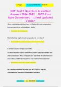 NRP&comma; Test 2 Questions & Verified  Answers 2024-2025 &vert; 100&percnt; Pass  Rate Guaranteed &vert; Latest Updated  Version