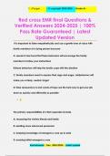 Red cross EMR final Questions &  Verified Answers 2024-2025 &vert; 100&percnt;  Pass Rate Guaranteed &vert; Latest  Updated Version