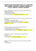 RHODE ISLAND PESTICIDES EXAM &vert; ALL QUESTIONS AND CORRECT ANSWERS &vert; ALREADY GRADED A&plus; &vert; LATEST VERSION &vert; VERIFIED ANSWERS