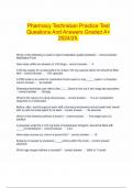 Pharmacy Technician Practice Test Questions And Answers Graded A&plus; 2024&sol;25&period;