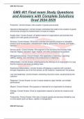 GMS 401 Final exam Study Questions and Answers with Complete Solutions Grad 2024-2025
