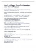 Confined Space Exam Test Questions And Correct Answers